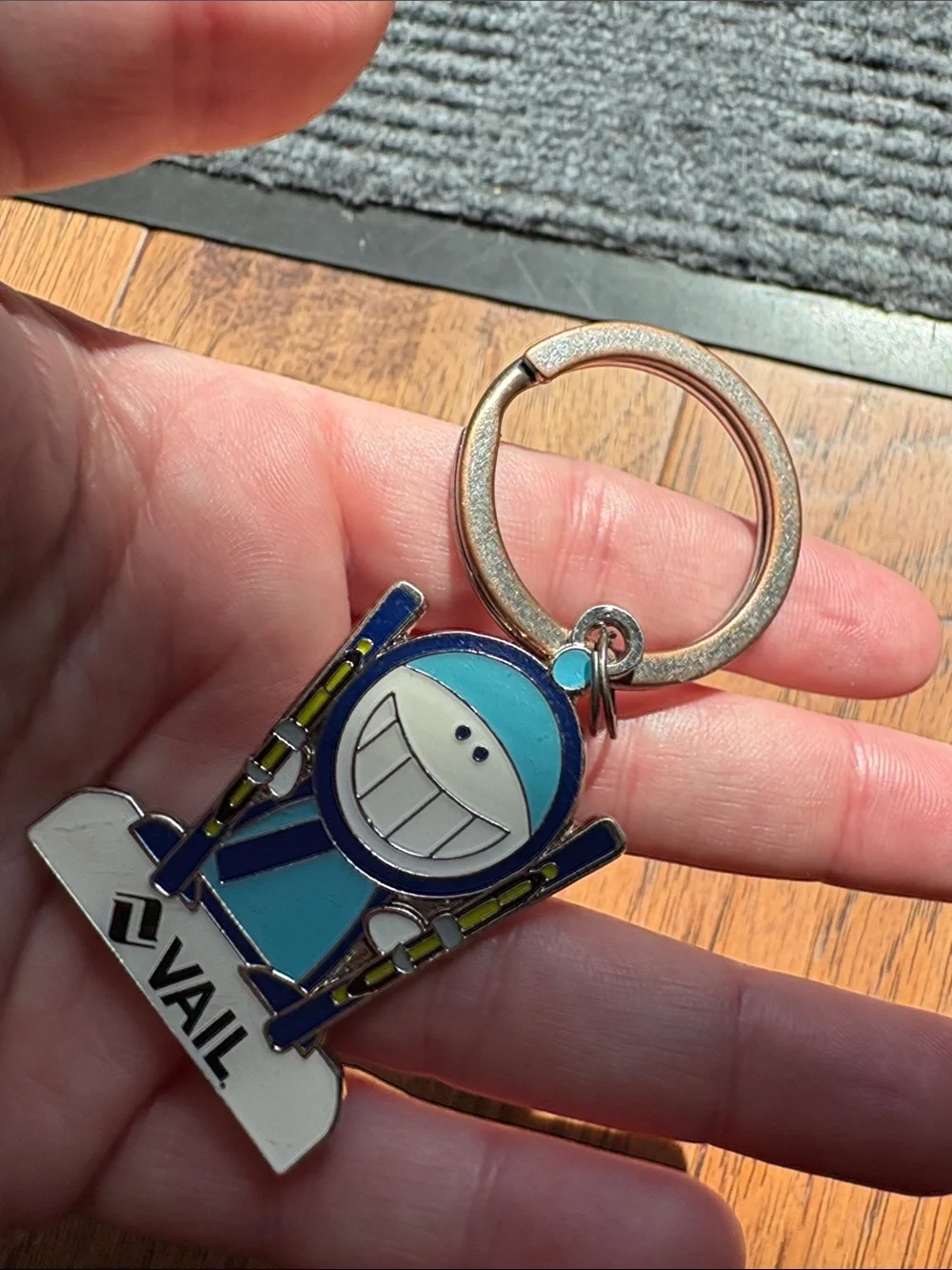 Blue Ski Mascot Keychain - Men Accessories